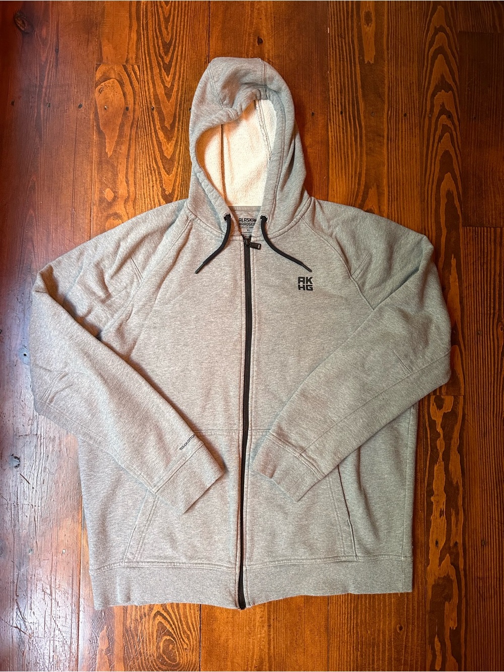 Duluth Trading Co Light Gray Full-Zip Hooded Sweater